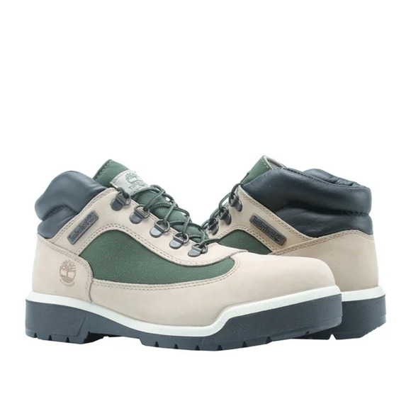 TIMBERLAND Juniors Nubuck Mid Field Boot /Beige Green TB0A1RMY Big Boys Sz 6.5Y - Picture 2 of 6